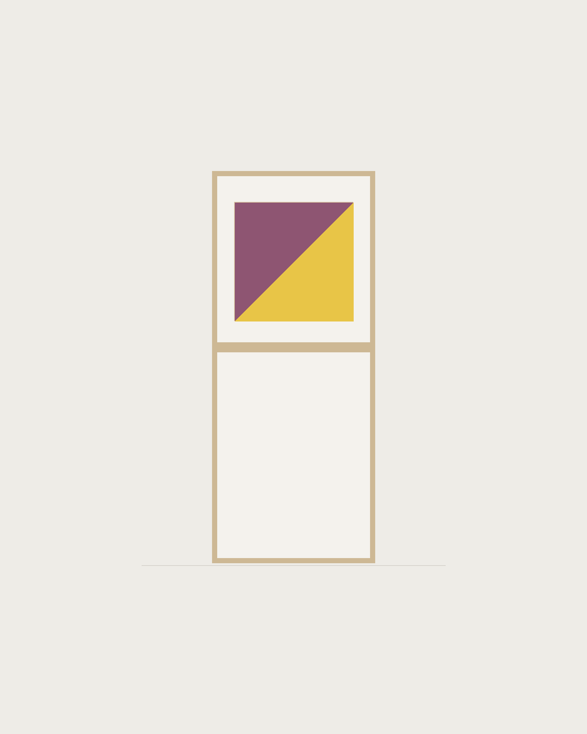 Drawing of a Coverfront record cabinet in white birch plywood, one column wide and one compartment high