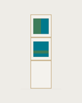 Drawing of a Coverfront record cabinet in white birch plywood, one column wide and two compartments high