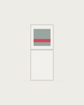 Drawing of a Coverfront record cabinet, spray-painted white, one column wide and one compartment high
